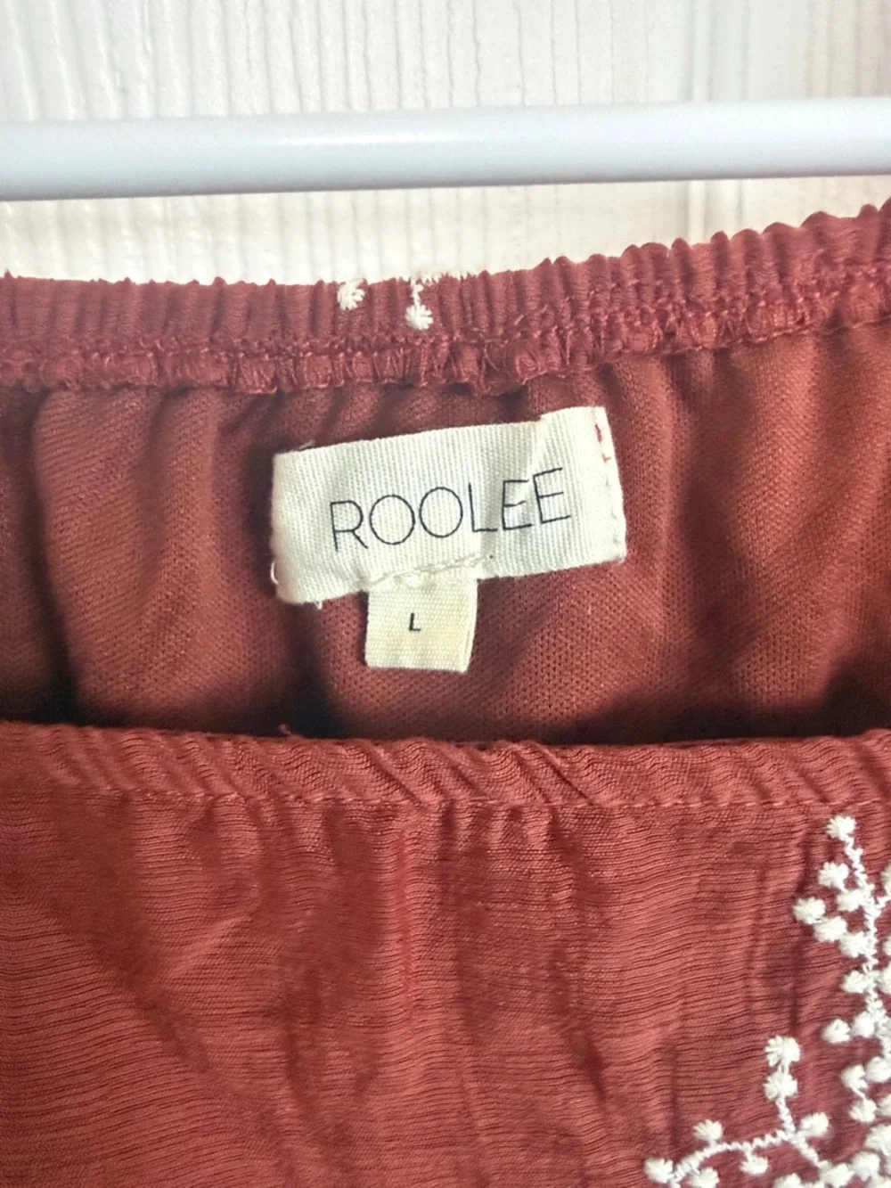Roolee Rust Red Embroidered Tiered Maxi Dress - Picture 2 of 3